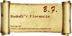 Bodnár Florencia névjegykártya